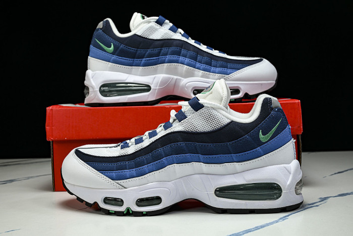 IH7855-100 AIR MAX 95 RETRO SHOCK ABSORBING AIR CUSHIONED RUNNING SHOES NAVY BLUE/WHITE