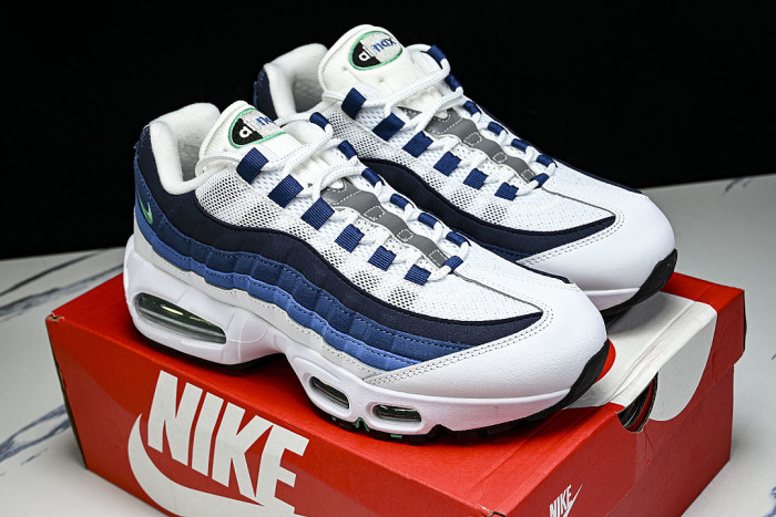 IH7855-100 AIR MAX 95 RETRO SHOCK ABSORBING AIR CUSHIONED RUNNING SHOES NAVY BLUE/WHITE