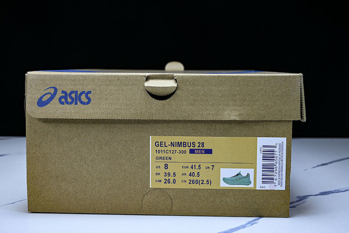 1011C127-300 GEL NIMBUS 28 LOW-TOP RUNNING SHOES VITAL GREEN/ILLUMINATE GREEN