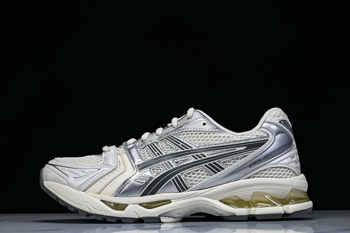 1201A019-200 GEL KAYANO 14 SPORTY AND CASUAL BREATHABLE RUNNING SHOES BIRCH/DARK PEWTER