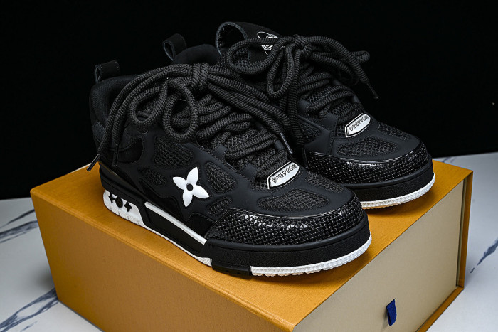LEATHER CASUAL SPORTS SHOES BLACK/BLACK/BLACK