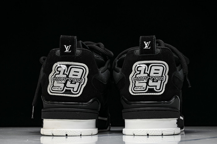 LEATHER CASUAL SPORTS SHOES BLACK/BLACK/BLACK