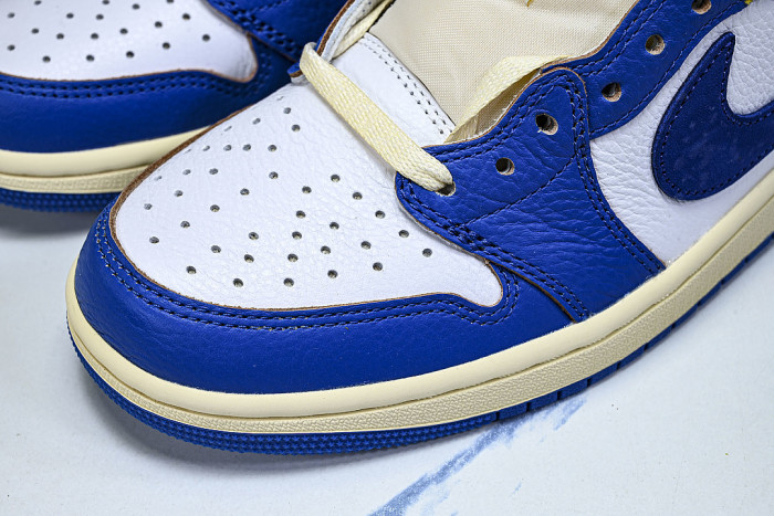 HQ6998-146 FRAGMENT DESIGN UNION AIR JORDAN 1 LOW-TOP CASUAL SNEAKERS WHITE/BLUE/BLACK/RED