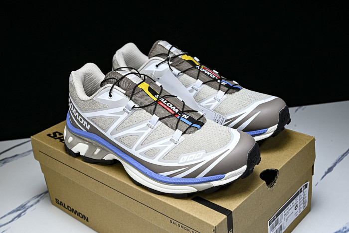 477391-28 XT-6 OUTDOOR TRAIL RUNNING SHOES BROWN/WHITE/BLUE