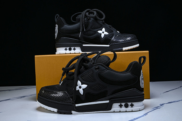 LEATHER CASUAL SPORTS SHOES BLACK/BLACK/BLACK