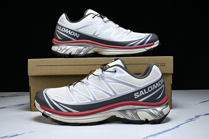 478644-28 XT-6 OUTDOOR TRAIL RUNNING SHOES WHITE/GREY/BLACK/RED