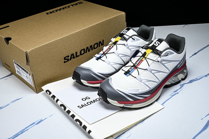 478644-28 XT-6 OUTDOOR TRAIL RUNNING SHOES WHITE/GREY/BLACK/RED