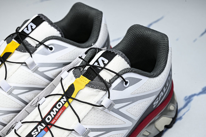 478644-28 XT-6 OUTDOOR TRAIL RUNNING SHOES WHITE/GREY/BLACK/RED