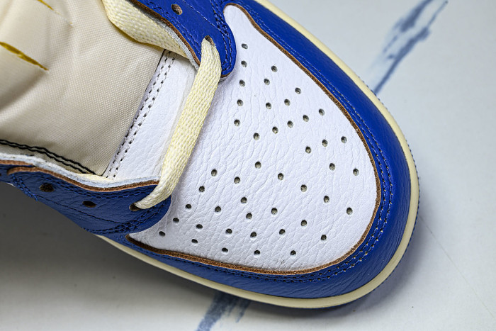 HQ6998-146 FRAGMENT DESIGN UNION AIR JORDAN 1 LOW-TOP CASUAL SNEAKERS WHITE/BLUE/BLACK/RED