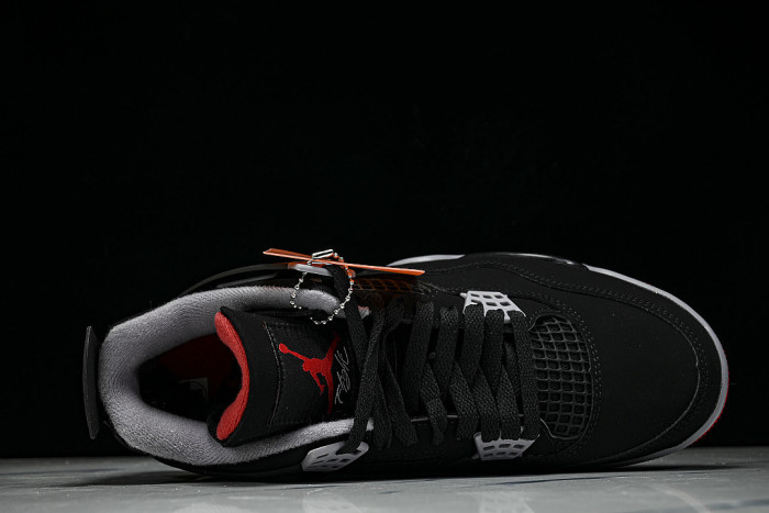 IX8180-001 JORDAN 4 RETRO OG BLACK/CEMENT GREY/SUMMIT WHITE/FIRE RED