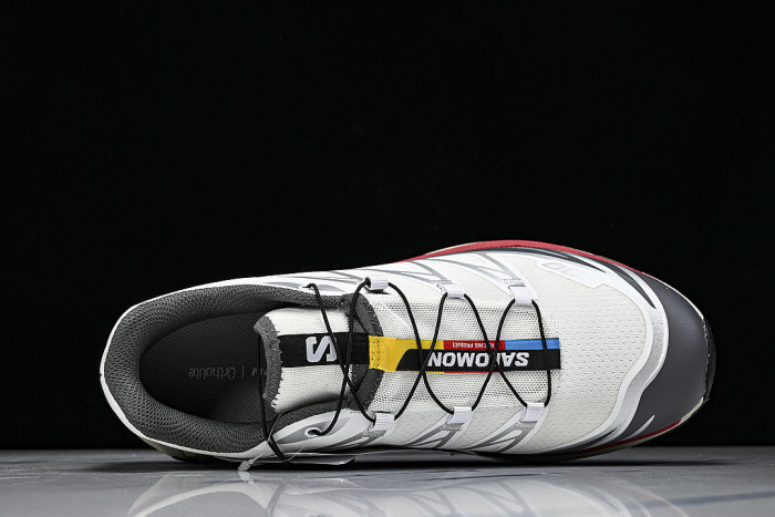 478644-28 XT-6 OUTDOOR TRAIL RUNNING SHOES WHITE/GREY/BLACK/RED