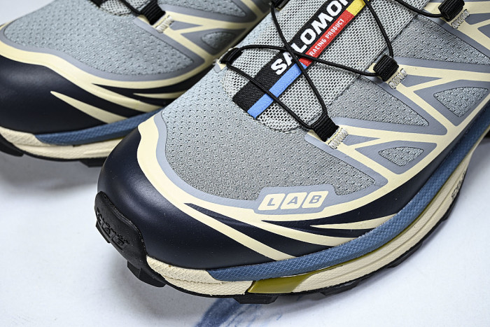414551-28 XT-6 OUTDOOR TRAIL RUNNING SHOES BLUE/BEIGE/BLACK/GREEN