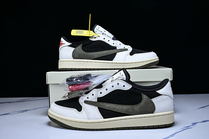 DZ4137-106 TRAVIS SCOTT X AIR JORDAN 1 LOW OG AJ1 ARMY GREEN/BLACK/WHITE