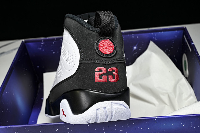 IX6179-100 JORDAN 9 RETRO WHITE/TRUE RED/BLACK