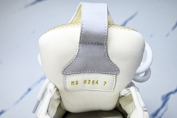 LEATHER CASUAL SPORTS SHOES WHITE/BEIGE/GREY