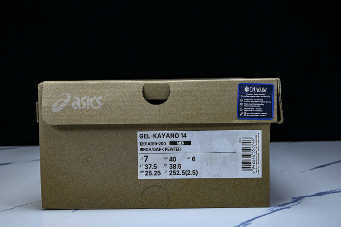 1201A019-200 GEL KAYANO 14 SPORTY AND CASUAL BREATHABLE RUNNING SHOES BIRCH/DARK PEWTER