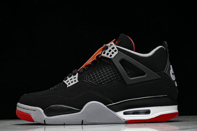 IX8180-001 JORDAN 4 RETRO OG BLACK/CEMENT GREY/SUMMIT WHITE/FIRE RED