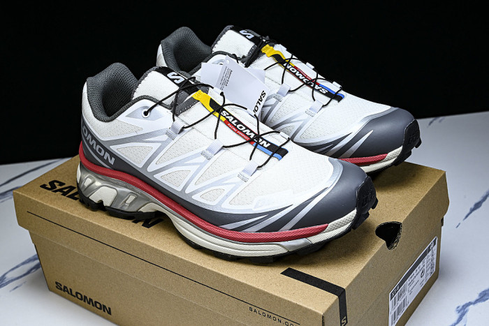478644-28 XT-6 OUTDOOR TRAIL RUNNING SHOES WHITE/GREY/BLACK/RED