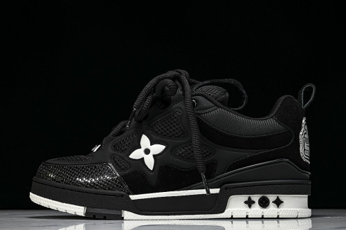 LEATHER CASUAL SPORTS SHOES BLACK/BLACK/BLACK