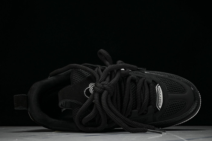 LEATHER CASUAL SPORTS SHOES BLACK/BLACK/BLACK