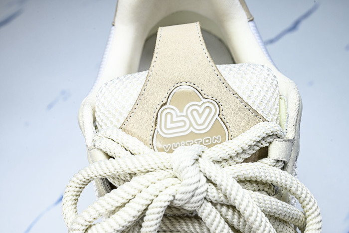 LEATHER CASUAL SPORTS SHOES BEIGE/BROWN/WHITE