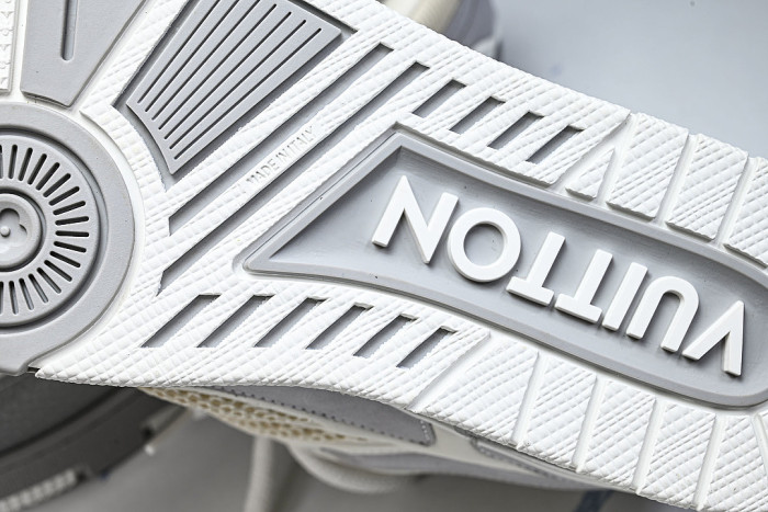 LEATHER CASUAL SPORTS SHOES WHITE/BEIGE/GREY