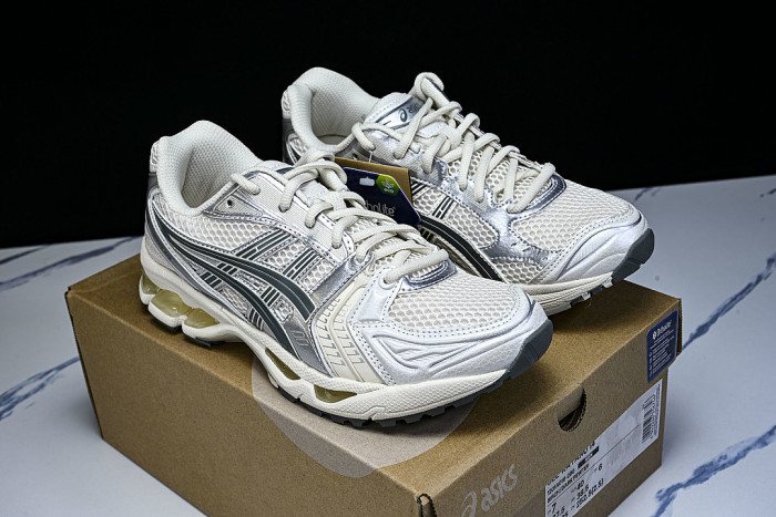 1201A019-200 GEL KAYANO 14 SPORTY AND CASUAL BREATHABLE RUNNING SHOES BIRCH/DARK PEWTER