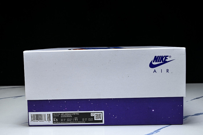 IX6179-100 JORDAN 9 RETRO WHITE/TRUE RED/BLACK