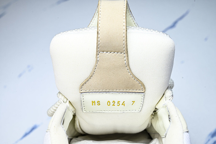 LEATHER CASUAL SPORTS SHOES BEIGE/BROWN/WHITE