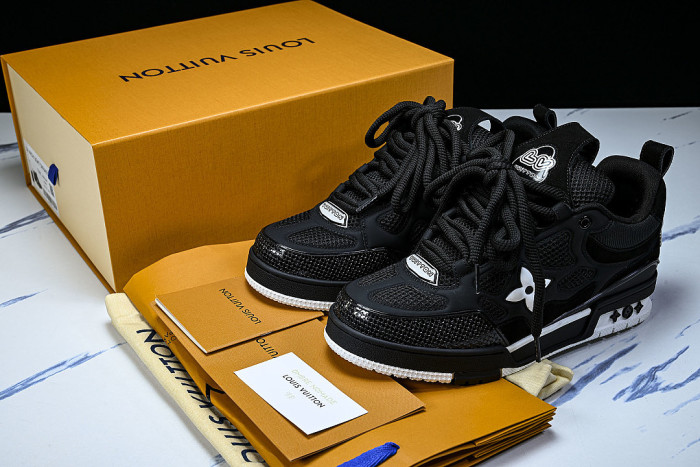 LEATHER CASUAL SPORTS SHOES BLACK/BLACK/BLACK
