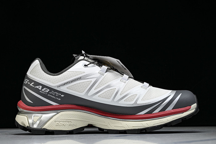 478644-28 XT-6 OUTDOOR TRAIL RUNNING SHOES WHITE/GREY/BLACK/RED