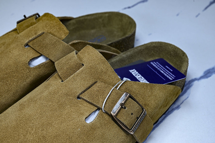 BOSTON SOFT FOOTBED HALF-SLIP-ON SANDALS BROWN/BROWN/BROWN