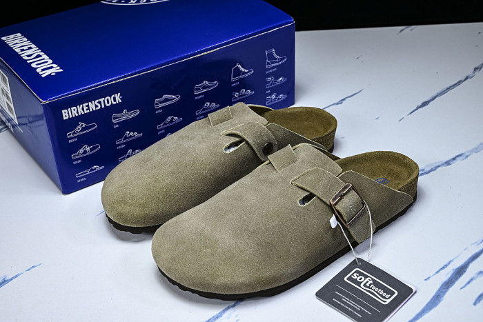 BOSTON SOFT FOOTBED HALF-SLIP-ON SANDALS BROWN/BROWN/BROWN