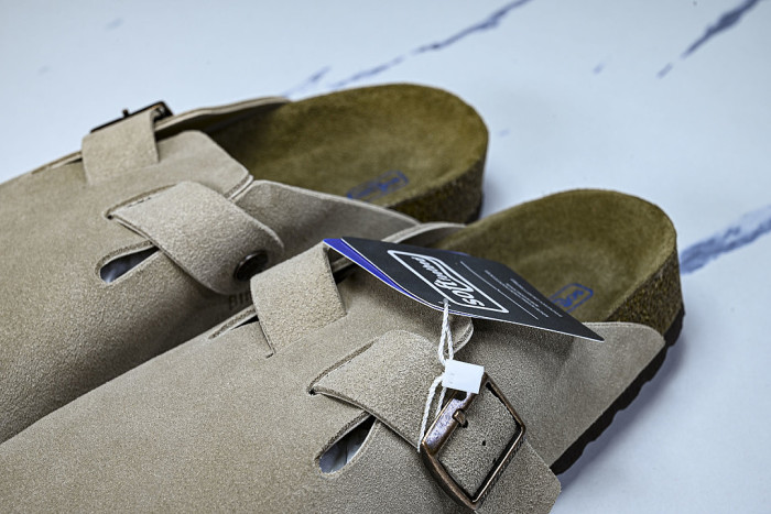 BOSTON SOFT FOOTBED HALF-SLIP-ON SANDALS BEIGE/BEIGE/BEIGE