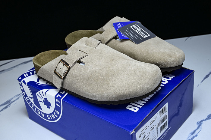 BOSTON SOFT FOOTBED HALF-SLIP-ON SANDALS BEIGE/BEIGE/BEIGE