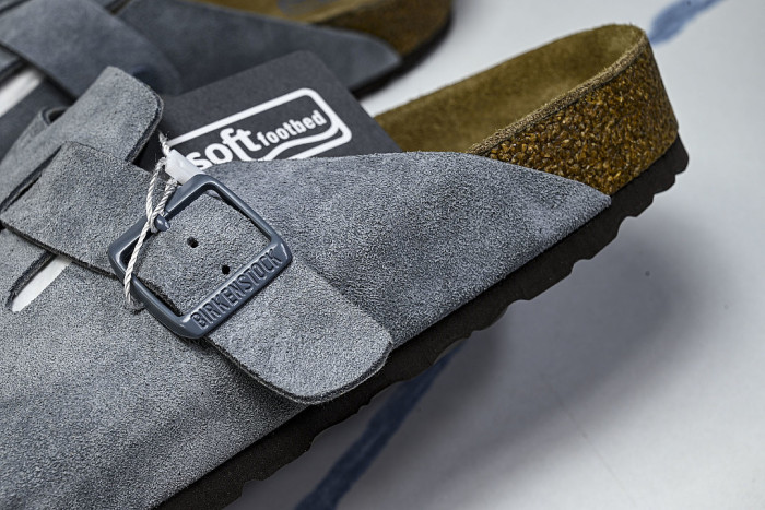BOSTON SOFT FOOTBED HALF-SLIP-ON SANDALS GREY/GREY/GREY