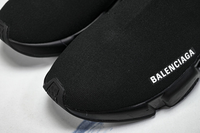 W05G0-1000 BALENCIAGA HIGH TOP MEN'S AND WOMEN'S CASUAL AND SIMPLE SPORTS SHOES BLACK/INKINESS