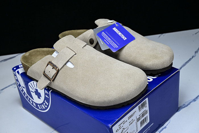 BOSTON SOFT FOOTBED HALF-SLIP-ON SANDALS GREY/GREY/GREY