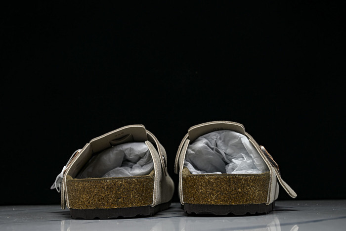 BOSTON SOFT FOOTBED HALF-SLIP-ON SANDALS GREY/GREY/GREY