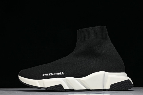 W05G9-1000 BALENCIAGA HIGH TOP MEN'S AND WOMEN'S CASUAL AND SIMPLE SPORTS SHOES BLACK/INKINESS