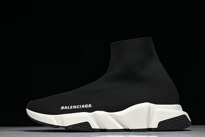 W05G9-1000 BALENCIAGA HIGH TOP MEN'S AND WOMEN'S CASUAL AND SIMPLE SPORTS SHOES BLACK/INKINESS