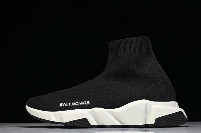 W05G9-1000 BALENCIAGA HIGH TOP MEN'S AND WOMEN'S CASUAL AND SIMPLE SPORTS SHOES BLACK/INKINESS