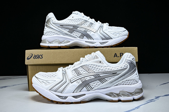 1203A727-100 GEL KAYANO 14 SPORTY AND CASUAL BREATHABLE RUNNING SHOES SILVER/WHITE