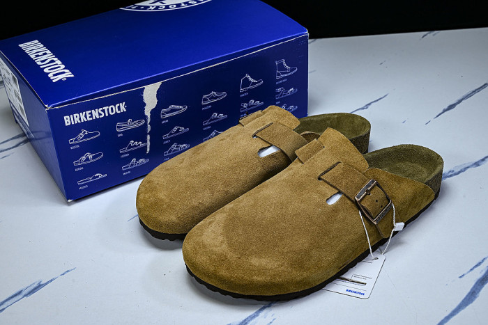 BOSTON SOFT FOOTBED HALF-SLIP-ON SANDALS BROWN/BROWN/BROWN
