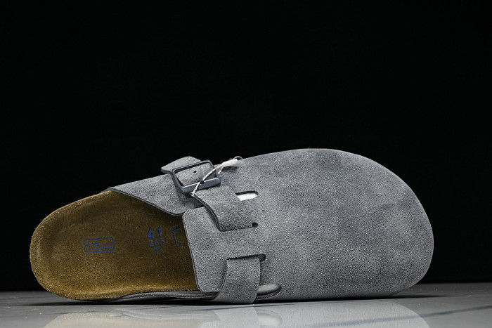 BOSTON SOFT FOOTBED HALF-SLIP-ON SANDALS GREY/GREY/GREY