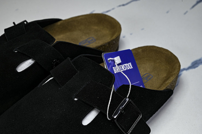BOSTON SOFT FOOTBED MEN'S AND WOMEN'S HALF DRAG SANDALS BLACK/INKINESS
