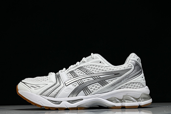 1203A727-100 GEL KAYANO 14 SPORTY AND CASUAL BREATHABLE RUNNING SHOES SILVER/WHITE