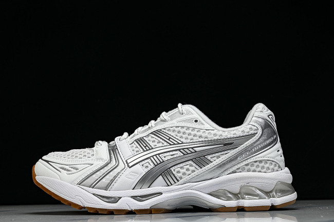1203A727-100 GEL KAYANO 14 SPORTY AND CASUAL BREATHABLE RUNNING SHOES SILVER/WHITE