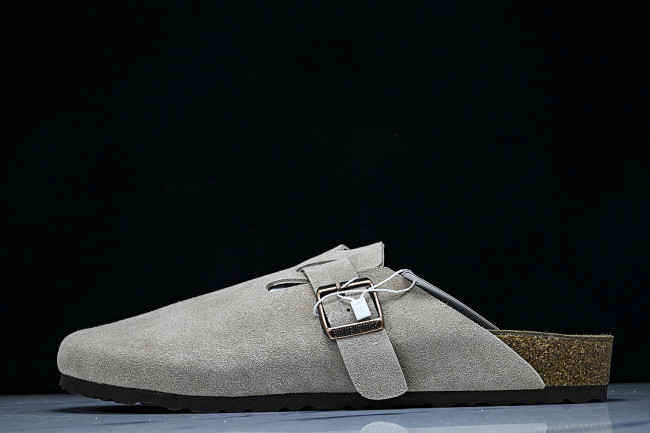 BOSTON SOFT FOOTBED HALF-SLIP-ON SANDALS GREY/GREY/GREY