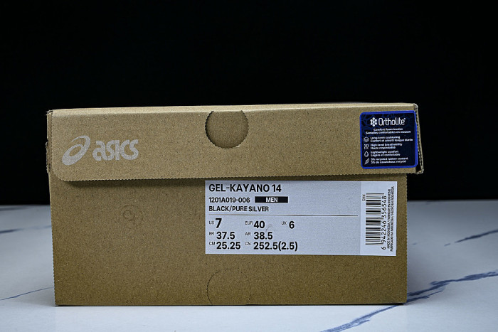 1201A019-006 GEL KAYANO 14 SPORTY AND CASUAL BREATHABLE RUNNING SHOES BLACK/INKINESS